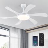 Ventilador De Teto Bykistok Branco Com Luzes 46cm Com Controle Remoto