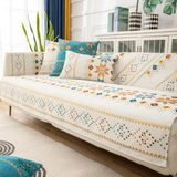 Capa De Sofá Rosygulls Boho Chenille Para Sofá De 3 Lugares Esbranquiçada