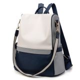 Mochila Feminina Cheruty Em Couro Pu Anti-roubo Casual Branca Azul