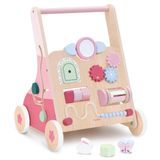 Andador De Bebê De Madeira Pair Push Pull Learning 12 M Ou Mais Rosa
