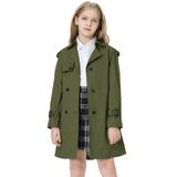 Casaco Impermeável Betusline Girls Com Peito Duplo Verde Militar De 7 A 8 Anos