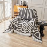 Capa De Sofá Handontime Reversível Boho Geométrica Cinza Escuro 150x180cm