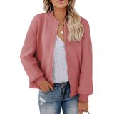 Jaqueta Feminina Evaless Bomber 2024 Outono Inverno Rosa Gg