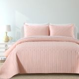 Conjunto De Colchas Reversíveis Yiran Blush Pink King Size