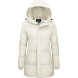 Jaqueta Acolchoada Feminina Magcomsen, Longa De Inverno, Branca, 2gg
