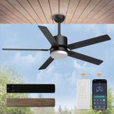 Ventilador De Teto Sky Sea De 48 Polegadas Com Luz E Controle Remoto Preto