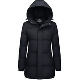 Jaqueta Acolchoada Feminina Magcomsen, Comprida, Preta, De Inverno, S