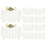 Toalha De Mesa Pesonlook Ivory Poliéster 229 Cm Redonda (pacote Com 10)