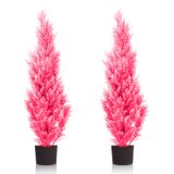 Plantas Artificiais Comuster Pink Cedar 4 Pés Para Interior/exterior X2