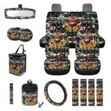 Conjunto De Capa De Assento De Carro Wanyint Aztec Highland Cow Sunflower 15 Unidades