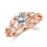 Alianças De Casamento Moosea Willow Moissanite 1,2 Ct D Vvs1 Silver