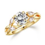 Alianças De Casamento Moosea Willow Moissanite 1,2 Ct D Vvs1 Silver
