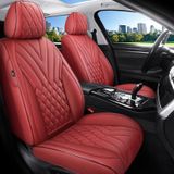 Capas De Assento De Carro Mingbron Front Set Em Couro Sintético Vermelho Vinho