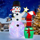 Decoração Exterior Inflável De Natal, Boneco De Neve E Papai Noel De 8 Pés