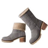 Botas De Inverno Vimisaoi Para Mulheres Sem Cadarço Em Camurça Quente No Tornozelo