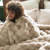 Cobertor Phf Luxury Faux Rabbit Fur 150x200cm De Carvalho