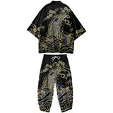 Conjunto De Jaqueta Quimono Doslavida Masculina Com Frente Aberta Com Shorts