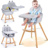 Cadeira Alta Para Bebês Cozibb 4 Em 1 Conversível, Fácil De Limpar, Cinza