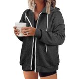 Blusão Shacket Eytino Feminino Plus Size De Manga Comprida Cinza Escuro