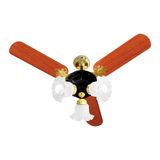 Ventilador De Teto Venti-delta New Zeta Com 3 Pás Mogno / Preto 220v 34-3207