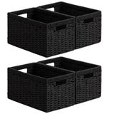 Cestas De Armazenamento De Vime Joybest Black, Pacote Com 4, 13,4 L X 8,3 L X 7,1 A