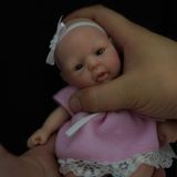 Boneca Miniatura Reborn Myrebaby, Corpo Inteiro De Silicone De 7 Polegadas