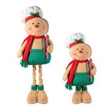 Decoração De Natal Glitzhome Fabric Gingerbreadman 39/26cm
