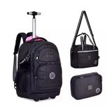 Kit Mochila Rebecca Bonbon De Carrinho 19" Com Lancheira E Estojo Rb24530 Preto