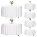 Toalha De Mesa Fixwal Redonda Branca De Poliéster 29 Cm, Pacote Com 6