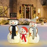 Decorações De Natal Zcdl Lamp 3 Peças Lighted Snowman Family