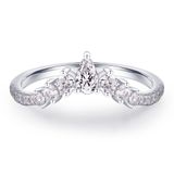 Aliança De Casamento Moosea Tiara Moissanite 14k Em Ouro Branco Vermeil