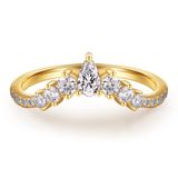 Aliança De Casamento Moosea Moissanite 14k Em Ouro Amarelo Vermeil