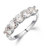Aliança De Casamento Smilest 5 Stone Moissanite 2.0 Ct D Color Vvs1