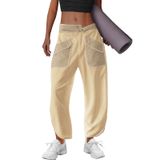 Calça De Moletom Lamissche Oversize Barrel Lounge Feminina Cáqui S