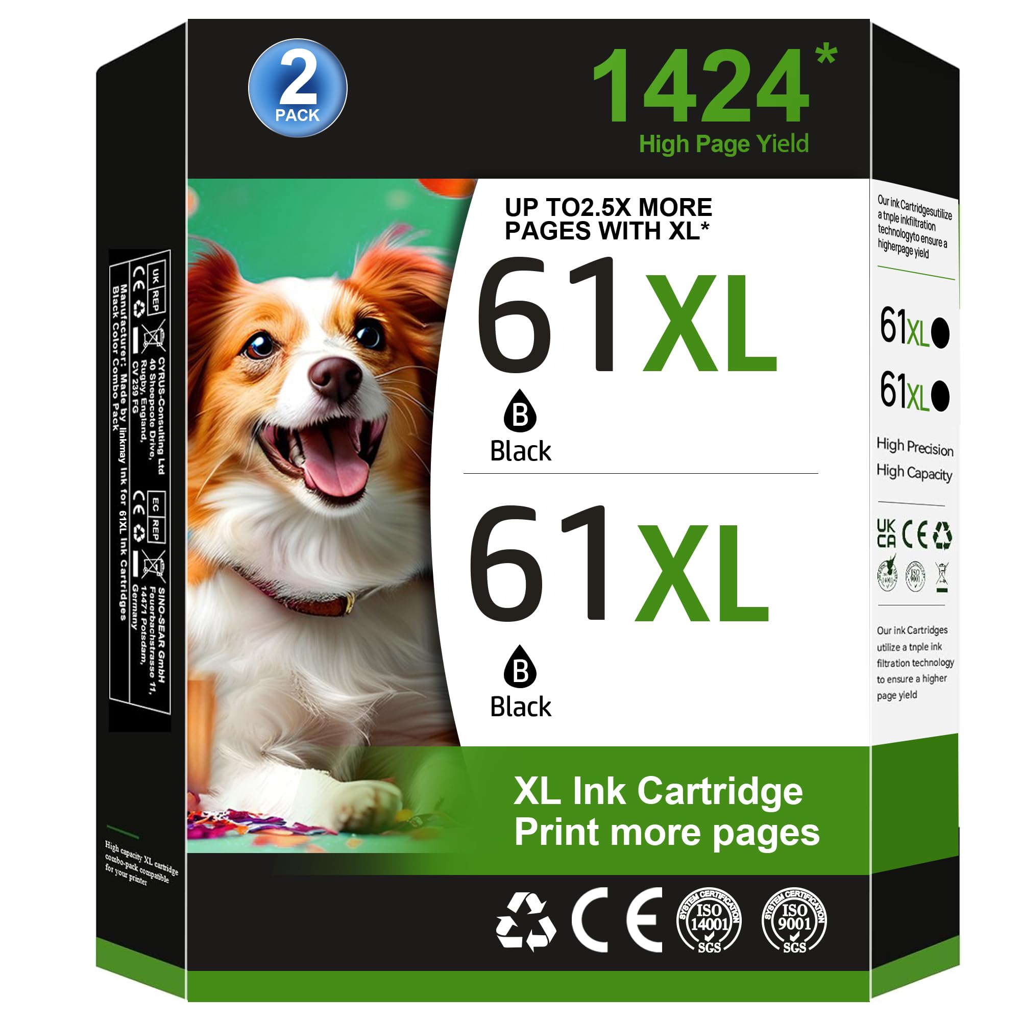 Substituição Do Cartucho De Tinta Linkmay 61xl Preto Para Hp Ink 61