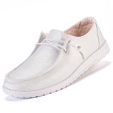 Mocassins Suroad Slip On Shoes Femininos Casuais De Lona Prateados 37
