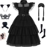 Vestido De Fantasia De Princesa Sz-tonda Preto Para Meninas