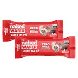 Kit 2 Wafer Com Whey Protein Naked Bites Sabor Chocolate Zero Açúcar 26g
