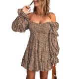 Vestido Feminino Dokotoo Juniors, Primavera E Verão, Marrom, Tamanho P