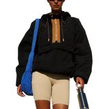 Jaqueta Acolchoada Ynhonra, Pulôver Feminino De Gola Redonda, Preto, Tamanho L