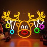 Sinal De Néon Yvuyamg Christmas Reindeer Dimmable Elk Decoração De Parede