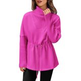 Moletom De Gola Alta Fisoew Feminino Com Cordão Na Cintura Rosa
