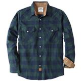 Camisa De Flanela Dubinik® Masculina De Manga Comprida Pearl Snap 100% Cot