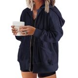 Jaqueta Feminina Com Capuz Eytino Plus Size Waffle Knit