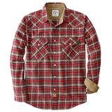 Camisa De Flanela Dubinik® Masculina De Manga Comprida Pearl Snap 100% Cot