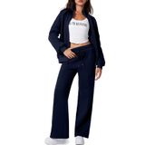 Conjunto De Calças De Moletom Femininas Aleumdr 2024, Azul Outono, 2gg