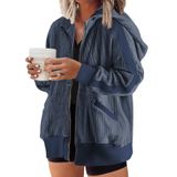 Jaqueta Feminina Com Capuz Eytino Plus Size Waffle Knit