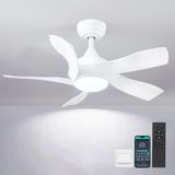 Ventilador De Teto Wiviniya De 36 Polegadas Com Luzes Remotas/controle De Aplicativo Branco