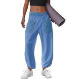 Calça De Moletom Lamissche Oversized Barrel Lounge Feminina Tamanho Azul