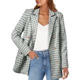Blazer Happy Sailed Para Mulheres Com Gola De Lapela E Peito Duplo